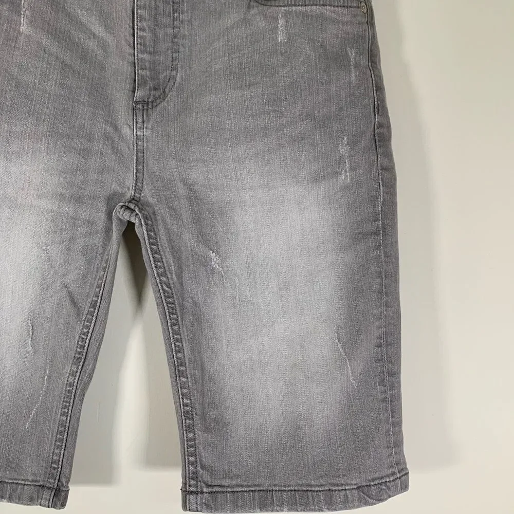 Denim Co Shorts Women’s W34 Grey Bermuda Jean Shorts 32” W R 10.5” I 11